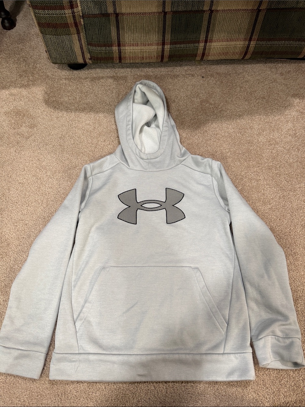 Under Armour Boys Light Gray Style Hoodie with Logo